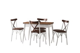 Hanah Home Mesa de Comedor Extensible Dolunay - 1282 Nogal y Blanco